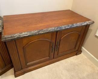 Mahogany Hunting Buffet with Marble Edge