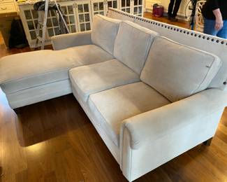 Light Beige Studded Sectional