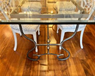 Metal Frame/Glass Top Dining Table
