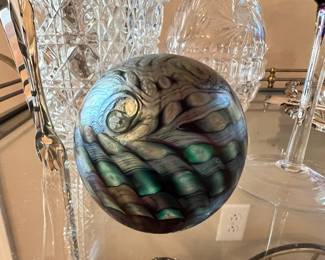 Isle of Wight Glass - Iridescent Glass Orb Paperweight