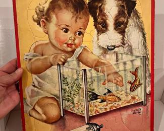 Charlotte Becker Baby Bottle Dog Trouble for Two Puzzle