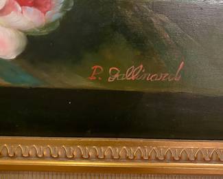 20th Century Still Life of Flowers & Fruit by P. Gallinard