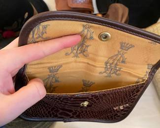 Christian Audigier Brown Snake Skin Clutch/Wallet