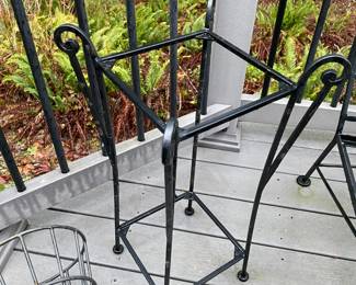 Square Black Metal Side Table/Plant Stand Base