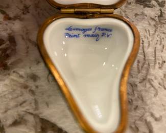 Limoges Porcelain Pear Trinket Box