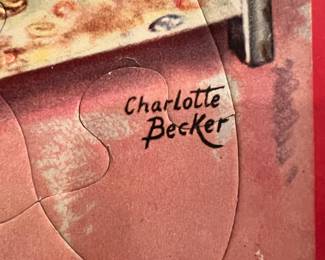 Charlotte Becker Baby Bottle Dog Trouble for Two Puzzle