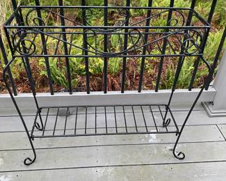 Rectangle Two Tier Black Metal Plant Stand