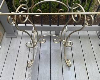 Silver Tone Wrought Iron Console Table Base