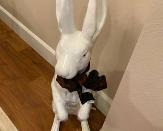 Ceramic White Rabbit Statue
