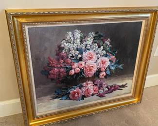 Framed Print "Lilac and Peonies with Irises” by Pauline Casper