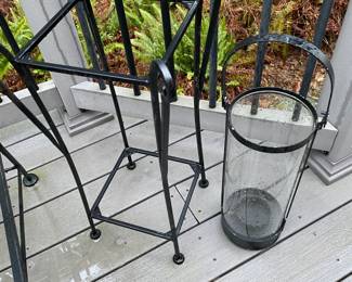 Square Black Metal Side Table/Plant Stand Base