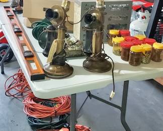 Vintage Candlestick Telephone Lamps