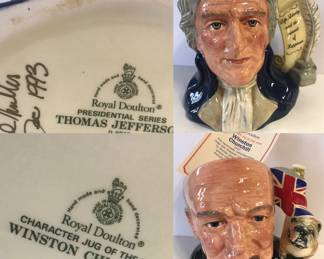 1993 Royal Doulton Toby Jug D 6943 Presidential Series Thomas Jefferson Ltd Edition 812 of 2600 hand signed

Royal Doulton Toby Jug D 6907 Winston Churchill Character Jug of The Year 1991 only available during the year 1992 