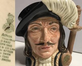 Royal Doulton Toby Jug D 6452 Athos -One of the Three Musketeers 