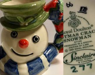 Christmas Cracker Snowman D7158 Royal Doulton Toby Jug
