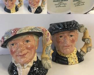 D6843 & 44 Pearly Queen & King 1986 Royal Doulton Toby Jug’s
