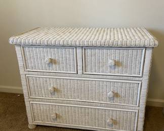 White Wicker Chest of Drawers