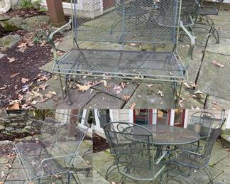 Wrought Iron Mesh Glider Bench
Wrought Iron Mesh Round Table & 4 Chairs 