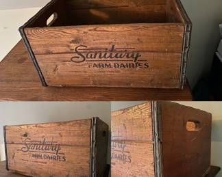 Antique Sanitary Farm Dairies Crate