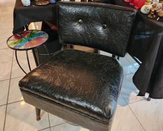 Midcentury Black Vinyl Side Chair - We have 2