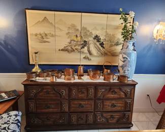 Oriental Screen - Midcentury Sideboard 