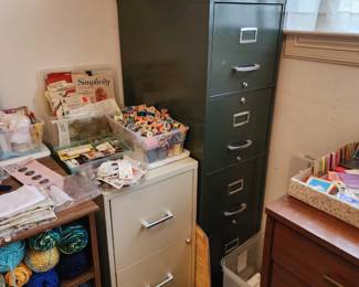 4 Drawer and 2 Drawer File Cabinet- Sewing Supplies