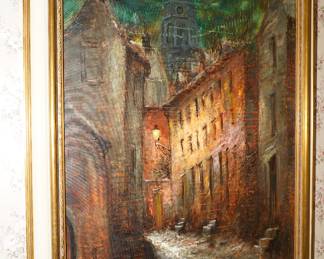 Reproduction of "Winter Evening in Maastricht" by Neuhof