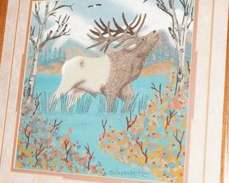 Elk sand painting by Keith Silversmith