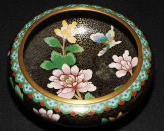 Floral cloisonne bowl