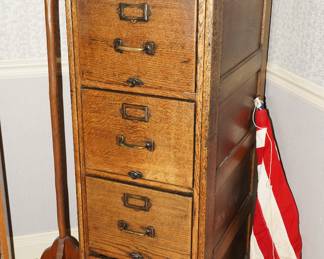 Quarter sawn oak file cabinet