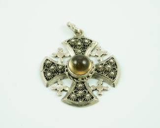 Jeruselum marcosite & sterling pendant