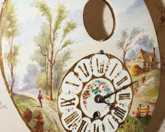 French Creil Et Montereau Porcelain Clock-c1920