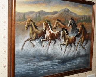 Horses original oil by Larry Greenwalt