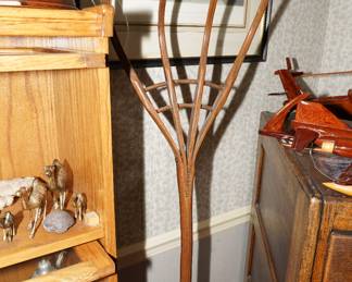 Antique fork coat rack