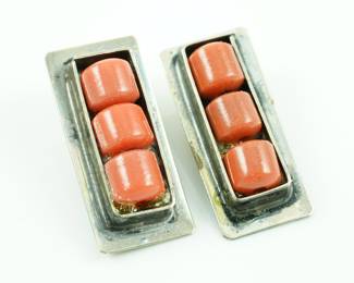 Coral & sterling earrings