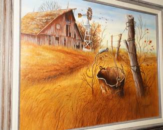 Old Farmhouse oil on canvas by Larry Greenwalt