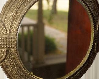 Brass framed wall mirror