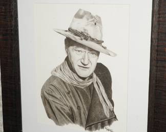 John Wayne etching by Larry Brees
