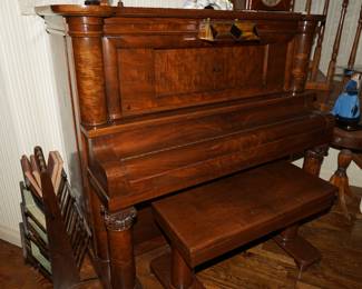Antique Bush & Lane mahogany Empire Revival player piano-c1910-in working condition. An identical one just sold in 2022 for $22,500.00.