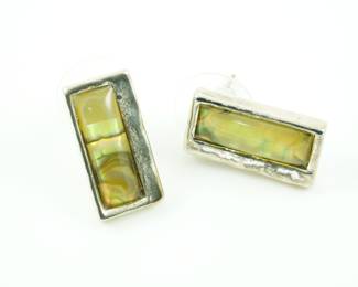 Art deco sterling & gemstone earrings