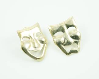 Sterling tragedy/comedy earrings