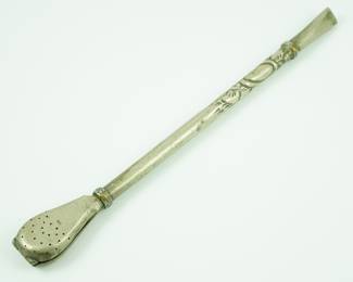 Antique 800 silver bombilla straw