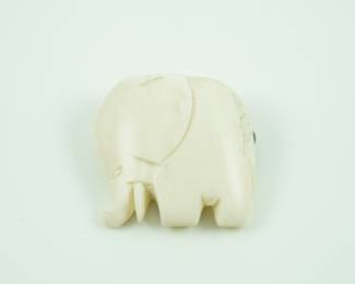 Carved bone elephant pendant/pin