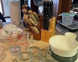 . . . lots more Corelle with matching glasses