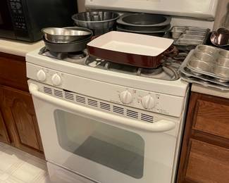 . . . gas stove and kitchen ware