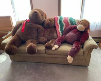 . . . three oversized stuffed animals just chillin'