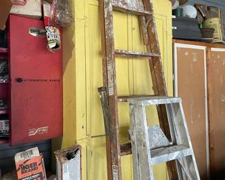 . . . only wood ladder is avaialable -- and the great yellow primitive cabinet