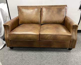 Coaster Leaton Top Grain Leather Loveseat