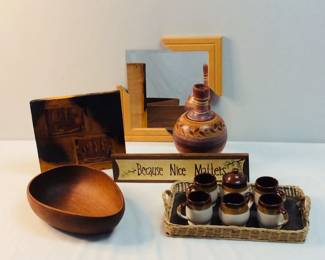 Vintage 3-Tone Cream and Brown Stoneware Pottery and More