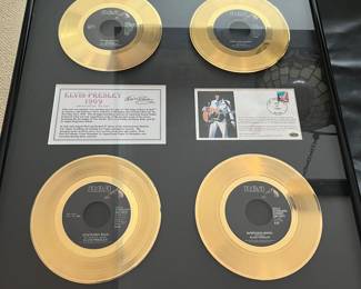 “Elvis Presley 1969” limited edition (#122/1969) framed 24kt gold-plated records by Collector’s Gold, Inc.